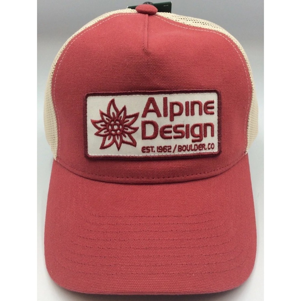 Alpine Design Men's Patch Ruby Red Trucker Hat Mesh Back One Size Panel